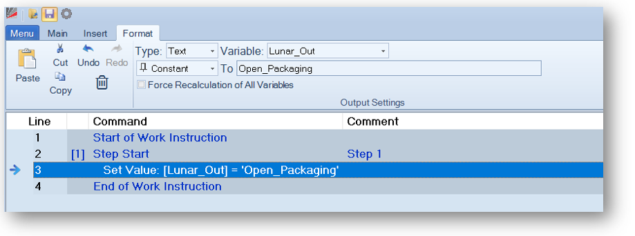 LGS OpenPackaging InsertVariable